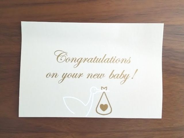 ベルメゾンギフトラッピングのメッセージカードの出産祝い用写真